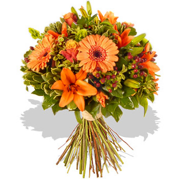 bouquet con fiori arancio