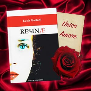 Libro Resinae, rosa rossa stabilizzata e poesia Unico Amore