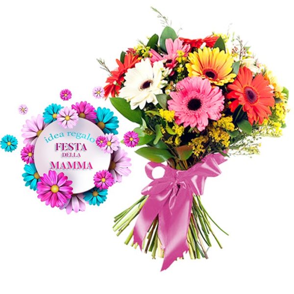 bouquet con gerbere colorate